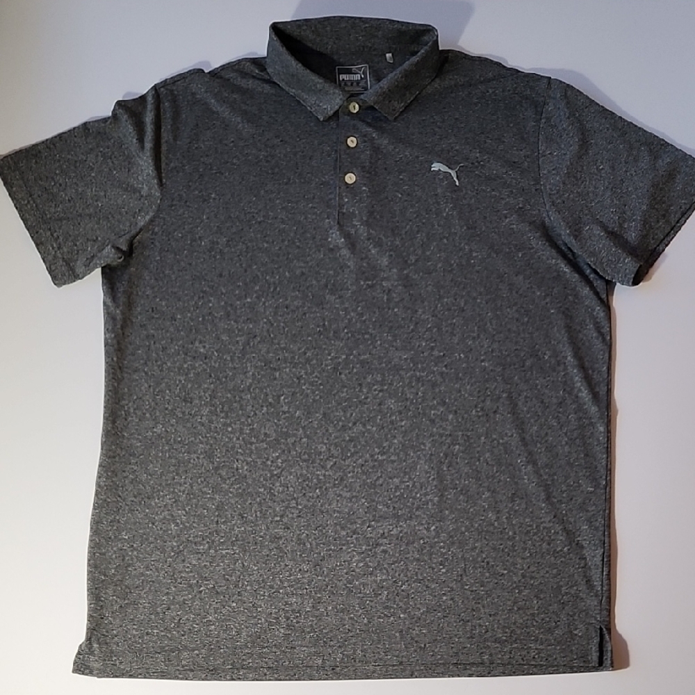 Puma Men's Charcoal Performance Fabric Polo Shirt
